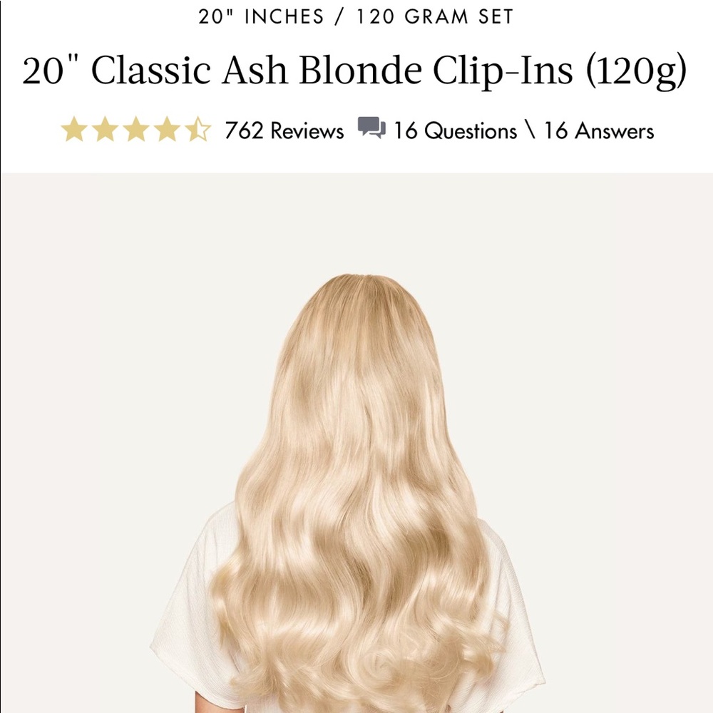 NEW & UNWORN Ash Blonde Luxy Clip In Extensions